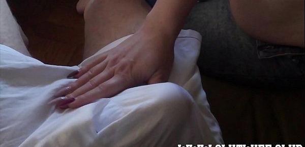 trendsCock Teasing Big boobs amateur slut gives me a handjob in my boxer shorts and swallows cum from a condom